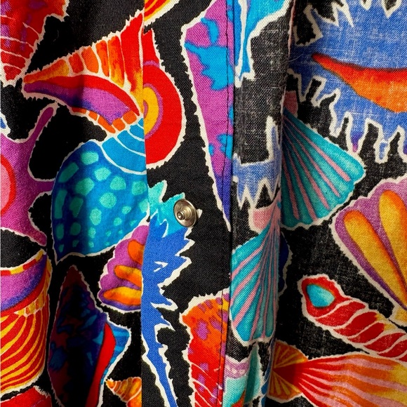 One-of-a-Kind Seashell Print Hooded Jacket/Top - Multicolor, handmade - Picture 4 of 6